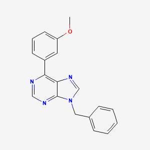 molecular formula C19H16N4O B12937856 9-Benzyl-6-(3-methoxyphenyl)-9H-purine CAS No. 83135-04-0