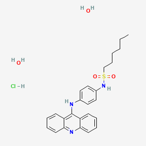 molecular formula C25H32ClN3O4S B12937880 N-(4-(Acridin-9-ylamino)phenyl)hexane-1-sulfonamide hydrochloride dihydrate 