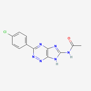 molecular formula C12H9ClN6O B12937891 Acetamide, N-[3-(4-chlorophenyl)-1H-imidazo[4,5-e]-1,2,4-triazin-6-yl]- CAS No. 61602-13-9