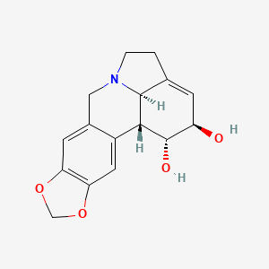 molecular formula C16H17NO4 B12937894 Rel-(1R,2R,3a1R,12bR)-2,3a1,4,5,7,12b-hexahydro-1H-[1,3]dioxolo[4,5-j]pyrrolo[3,2,1-de]phenanthridine-1,2-diol 
