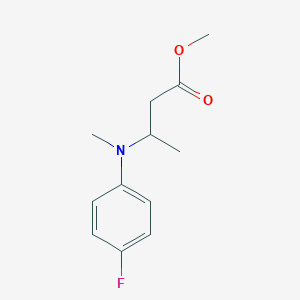 molecular formula C12H16FNO2 B12937900 Methyl 3-((4-fluorophenyl)(methyl)amino)butanoate 