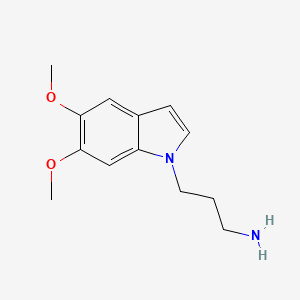 molecular formula C13H18N2O2 B12937999 3-(5,6-Dimethoxy-1H-indol-1-yl)propan-1-amine 