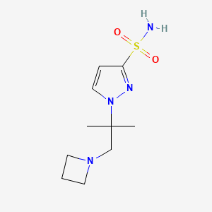 molecular formula C10H18N4O2S B12938022 1-(1-(Azetidin-1-yl)-2-methylpropan-2-yl)-1H-pyrazole-3-sulfonamide 