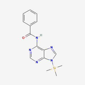 molecular formula C15H17N5OSi B12938045 Benzamide, N-[9-(trimethylsilyl)-9H-purin-6-yl]- CAS No. 60855-35-8