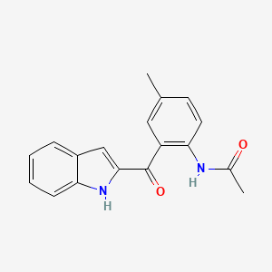 molecular formula C18H16N2O2 B12938059 Acetamide, N-[2-(1H-indol-2-ylcarbonyl)-4-methylphenyl]- CAS No. 619297-41-5