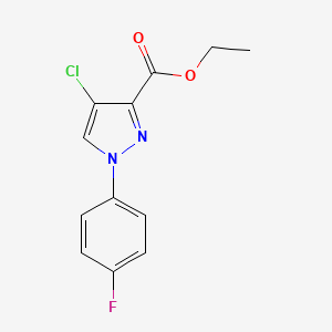 molecular formula C12H10ClFN2O2 B12938066 Ethyl 4-chloro-1-(4-fluorophenyl)-1H-pyrazole-3-carboxylate 