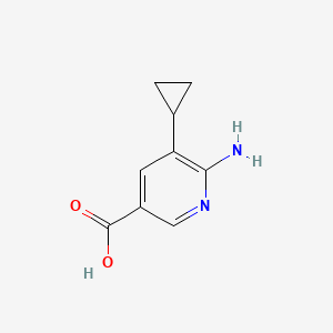 molecular formula C9H10N2O2 B12938070 6-Amino-5-cyclopropylnicotinic acid 