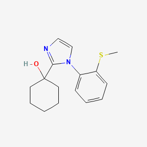 molecular formula C16H20N2OS B12938092 Cyclohexanol, 1-[1-[2-(methylthio)phenyl]-1H-imidazol-2-yl]- CAS No. 874133-76-3