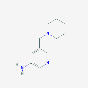 molecular formula C11H17N3 B12938103 5-(Piperidin-1-ylmethyl)pyridin-3-amine 