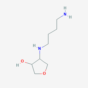molecular formula C8H18N2O2 B12938136 4-((4-Aminobutyl)amino)tetrahydrofuran-3-ol 