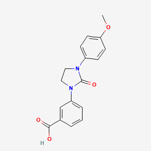 molecular formula C17H16N2O4 B12938153 Benzoic acid, 3-[3-(4-methoxyphenyl)-2-oxo-1-imidazolidinyl]- CAS No. 651748-90-2
