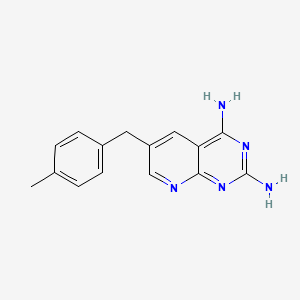 molecular formula C15H15N5 B12938174 Pyrido(2,3-d)pyrimidine, 2,4-diamino-6-(p-methylbenzyl)- CAS No. 20739-16-6