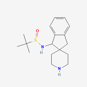 molecular formula C17H26N2OS B12938205 N-(1,3-Dihydrospiro[indene-2,4'-piperidin]-1-yl)-2-methylpropane-2-sulfinamide 