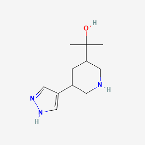 molecular formula C11H19N3O B12938210 2-(5-(1H-Pyrazol-4-yl)piperidin-3-yl)propan-2-ol 