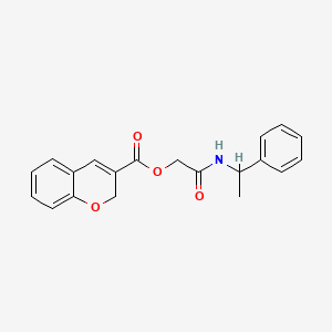molecular formula C20H19NO4 B12938337 2-Oxo-2-((1-phenylethyl)amino)ethyl 2H-chromene-3-carboxylate 