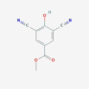 molecular formula C10H6N2O3 B12938380 Methyl 3,5-dicyano-4-hydroxybenzoate 