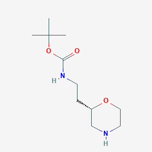 molecular formula C11H22N2O3 B12938388 tert-butyl (S)-(2-(morpholin-2-yl)ethyl)carbamate 