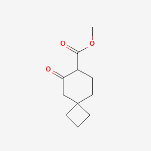 molecular formula C11H16O3 B12938426 Methyl 6-oxospiro[3.5]nonane-7-carboxylate 
