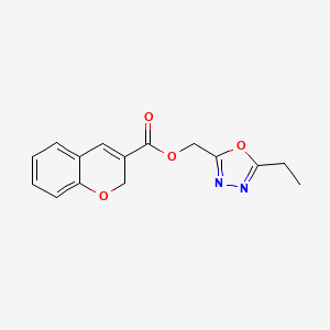 molecular formula C15H14N2O4 B12938446 (5-ethyl-1,3,4-oxadiazol-2-yl)methyl 2H-chromene-3-carboxylate 