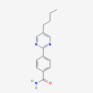 molecular formula C15H17N3O B12938522 4-(5-Butylpyrimidin-2-yl)benzamide CAS No. 59855-02-6