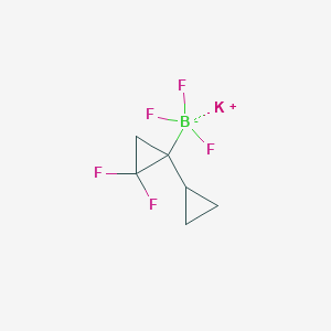 molecular formula C6H7BF5K B12938612 Potassium (1-cyclopropyl-2,2-difluorocyclopropyl)trifluoroboranuide 
