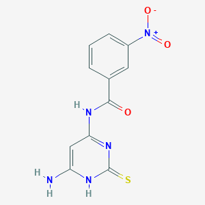 molecular formula C11H9N5O3S B12938661 N-(6-Amino-2-sulfanylidene-1,2-dihydropyrimidin-4-yl)-3-nitrobenzamide CAS No. 66646-58-0