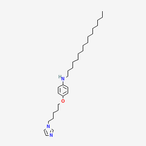 molecular formula C30H51N3O B12938697 N-Hexadecyl-4-{[5-(1H-imidazol-1-yl)pentyl]oxy}aniline CAS No. 88138-41-4