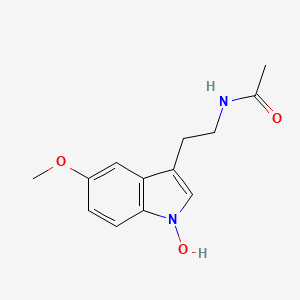 molecular formula C13H16N2O3 B12938700 Acetamide, N-[2-(1-hydroxy-5-methoxy-1H-indol-3-yl)ethyl]- CAS No. 180910-62-7
