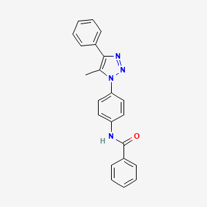 molecular formula C22H18N4O B12938745 N-(4-(5-Methyl-4-phenyl-1H-1,2,3-triazol-1-yl)phenyl)benzamide CAS No. 89778-91-6