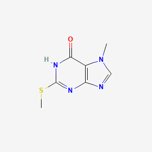 molecular formula C7H8N4OS B12938760 7-Methyl-2-methylthiohypoxanthine CAS No. 39013-80-4