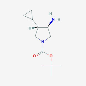molecular formula C12H22N2O2 B12938814 Rel-tert-butyl (3R,4S)-3-amino-4-cyclopropylpyrrolidine-1-carboxylate 