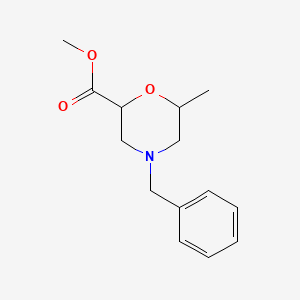 molecular formula C14H19NO3 B12938834 Methyl 4-benzyl-6-methylmorpholine-2-carboxylate 