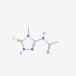 molecular formula C5H8N4OS B12938835 Acetamide, N-(4,5-dihydro-4-methyl-5-thioxo-1H-1,2,4-triazol-3-yl)- CAS No. 71521-92-1