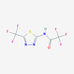 molecular formula C5HF6N3OS B12938845 2,2,2-Trifluoro-N-(5-(trifluoromethyl)-1,3,4-thiadiazol-2-yl)acetamide CAS No. 27603-23-2