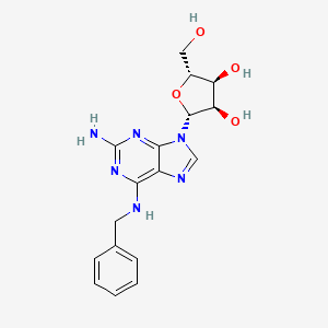 molecular formula C17H20N6O4 B12938872 2-Amino-N-benzyladenosine CAS No. 26783-32-4