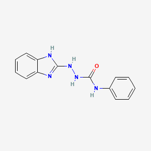 molecular formula C14H13N5O B12938890 2-(1H-benzo[d]imidazol-2-yl)-N-phenylhydrazinecarboxamide CAS No. 88912-40-7