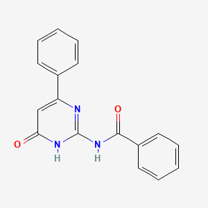 molecular formula C17H13N3O2 B12938907 N-(4-Oxo-6-phenyl-1,4-dihydropyrimidin-2-yl)benzamide CAS No. 54286-80-5