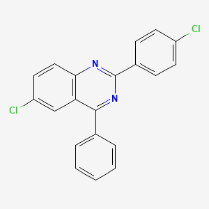 molecular formula C20H12Cl2N2 B12938913 6-Chloro-2-(4-chlorophenyl)-4-phenylquinazoline CAS No. 49797-11-7
