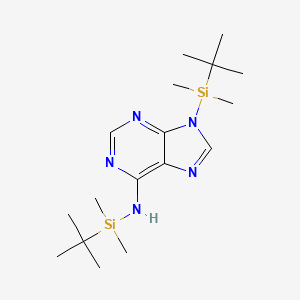 molecular formula C17H33N5Si2 B12938948 N,9-Bis(tert-butyldimethylsilyl)-9H-purin-6-amine CAS No. 96549-73-4