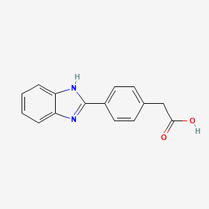 molecular formula C15H12N2O2 B12938973 [4-(1H-Benzimidazol-2-yl)phenyl]acetic acid CAS No. 66631-25-2