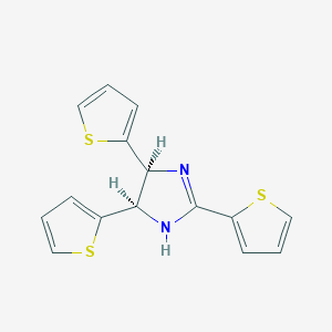 molecular formula C15H12N2S3 B12938986 Cis-2,4,5-tri(thiophen-2-yl)-4,5-dihydro-1H-imidazole 