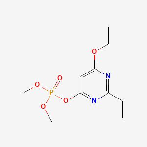 molecular formula C10H17N2O5P B12939007 Dimethyl 6-ethoxy-2-ethyl-4-pyrimidinyl phosphate CAS No. 59399-24-5