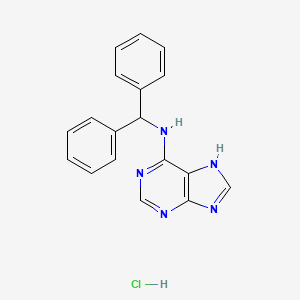 molecular formula C18H16ClN5 B12939009 N-Benzhydryl-9H-purin-6-amine hydrochloride CAS No. 10184-20-0
