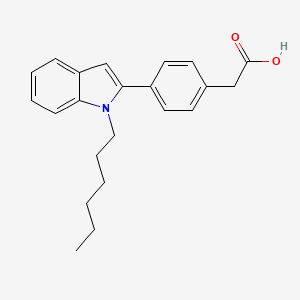 molecular formula C22H25NO2 B12939028 [4-(1-Hexyl-1H-indol-2-yl)phenyl]acetic acid CAS No. 88561-09-5
