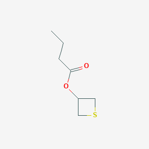 molecular formula C7H12O2S B12939038 Thietan-3-yl butanoate CAS No. 116486-54-5