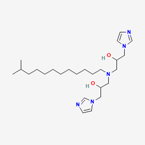 molecular formula C25H45N5O2 B12939046 alpha,alpha'-((Isotridecylimino)bis(methylene))bis(1H-imidazole-1-ethanol) CAS No. 79111-59-4