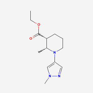 molecular formula C13H21N3O2 B12939131 Rel-ethyl (2R,3R)-2-methyl-1-(1-methyl-1H-pyrazol-4-yl)piperidine-3-carboxylate 
