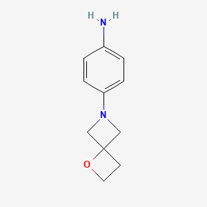 molecular formula C11H14N2O B12939232 4-(1-Oxa-6-azaspiro[3.3]heptan-6-yl)aniline 