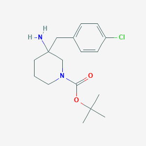 molecular formula C17H25ClN2O2 B12939255 tert-Butyl 3-amino-3-(4-chlorobenzyl)piperidine-1-carboxylate 