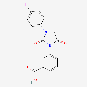 molecular formula C16H11IN2O4 B12939378 Benzoic acid, 3-[3-(4-iodophenyl)-2,5-dioxo-1-imidazolidinyl]- CAS No. 651748-64-0